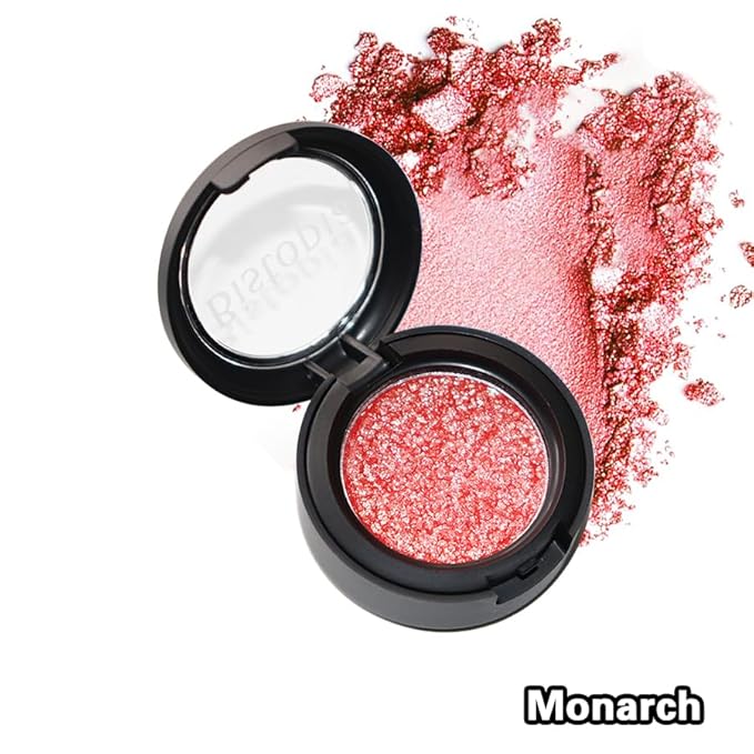 Bistopia Glitter Eyeshadow Collection, 14 Shades, Shimmer Pressed Powder, Metallic and Iridescent Colors (Monarch)
