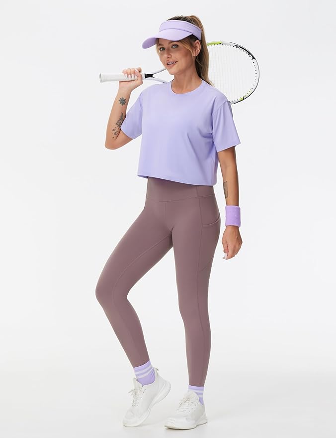 THE GYM PEOPLE Thick High Waist Yoga Pants with Pockets, Tummy Control Workout Running Yoga Leggings for Women