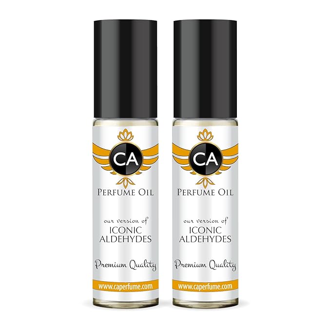 CA Perfume Impression of Iconic Aldehydes for Women Eau De Parfum Floral Aldehyde Scent Long Lasting Perfumes for Women Travel Size TSA Ready for Day and Night Wear 0.33 Fl Oz 10ml (Pack of 2)