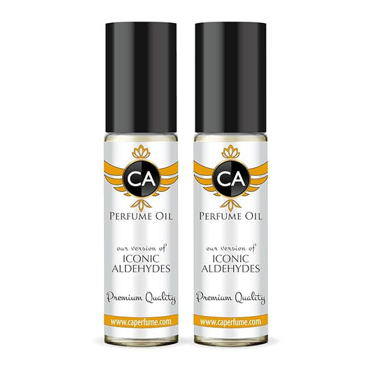 CA Perfume Impression of Iconic Aldehydes for Women Eau De Parfum Floral Aldehyde Scent Long Lasting Perfumes for Women Travel Size TSA Ready for Day and Night Wear 0.33 Fl Oz 10ml (Pack of 2)