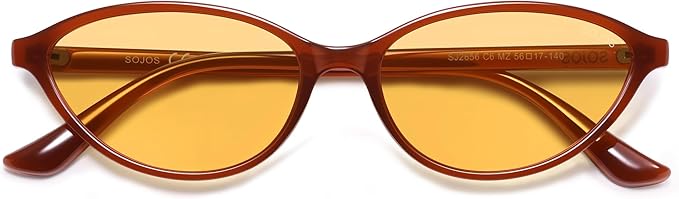 SOJOS Trendy Polarized Oval Sunglasses for Women Retro Chic 90s Shades Lightweight Sunnies SJ2656