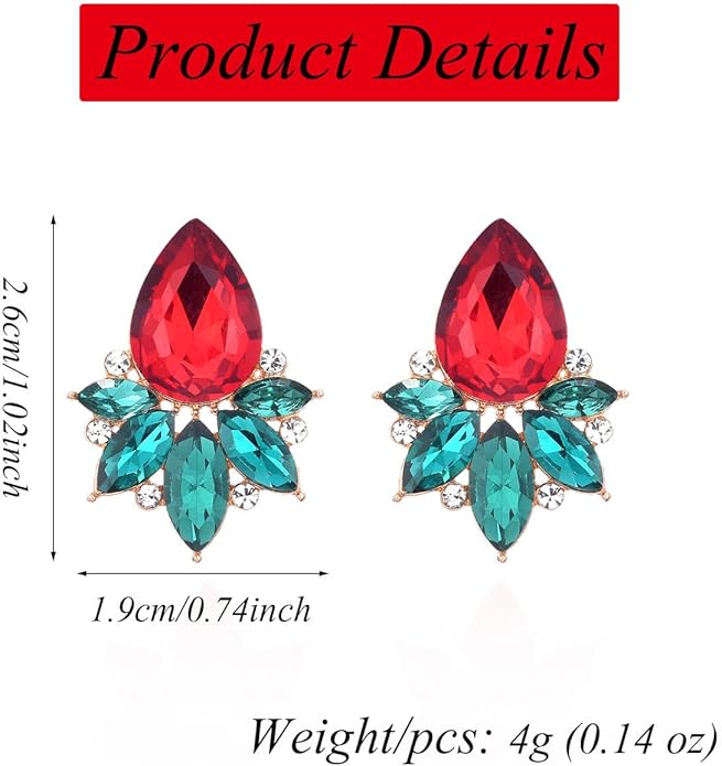 Vintage Rhinestone Earrings Fancy Crystal Cluster Drop Earrings Art Deco Earrings for Women