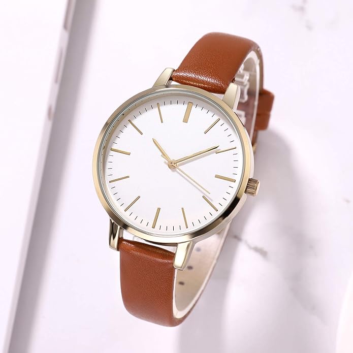 Women's Watches Leather Band Luxury Quartz Watches Waterproof Fashion Creative Wristwatch for Women Ladies