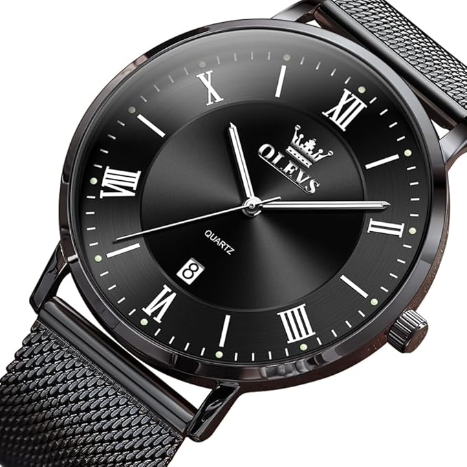 OLEVS Mens Gold Watches Analog Quartz Business Dress Watch Day Date Stainless Steel Classic Luxury Luminous Waterproof Casual Male Wrist Watches