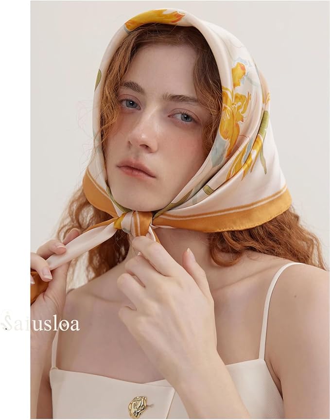 Neck Scarf For Womens Silky Head Scarves Hair Bandanas Square Scarf Fashion Accessories lightweight