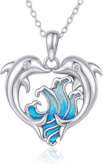 Hummingbird/Bat/Cat/Dolphin/Mermaid Necklace Sterling Silver Cute Animal Necklaces Jewelry Christmas Gifts for Women Mother Wife Friends Daughter