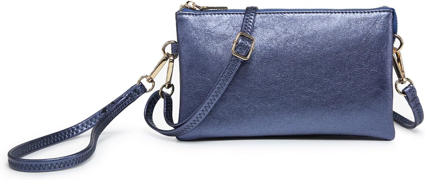 JEN & CO. Riley Small Crossbody Bags for Women Vegan Leather Wristlet Clutch Wallet Purses Handbags with 2 Straps