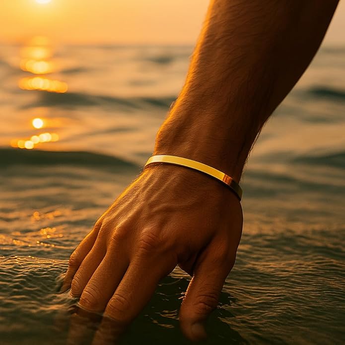 Forge & Foundry Men's Minimalist Titanium Cuff Bracelet | Versitile Unisize Waterproof | Design-Led Artisan Jewelry, from London | Ravick