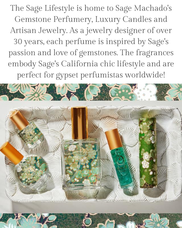 The Sage Lifestyle Sage Roll On, Oil, Extract, Cucumber, White Sage, Tonka Bean, Sweet Pea, Egyptian Musk, Perfume for Women, Fresh Clean Fragrance, Parfum, 1/4 oz, Travel Size, Mini Perfume for Women