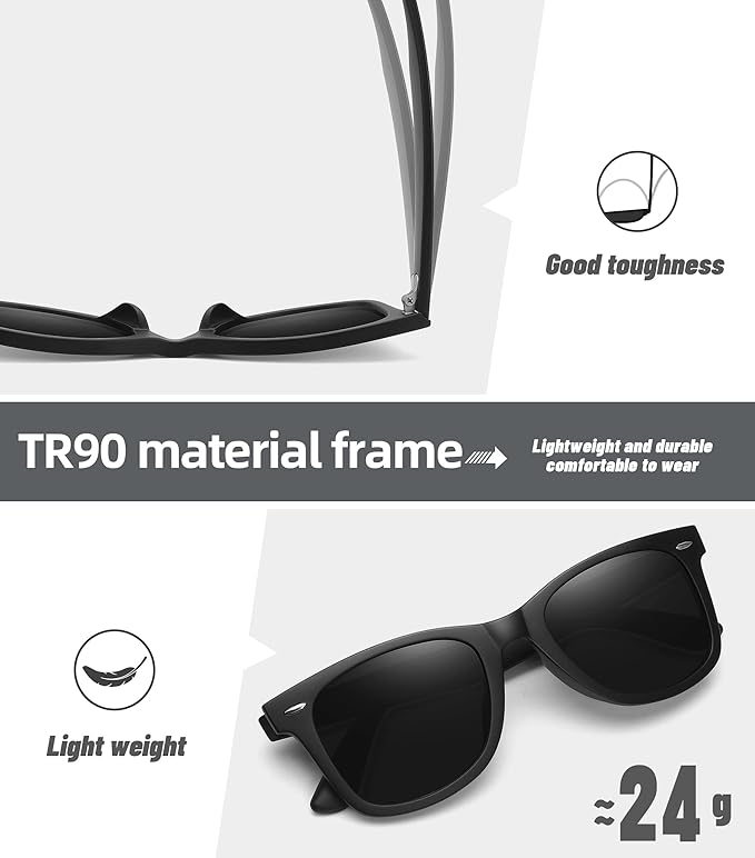 MEETSUN Polarized Sunglasses for Women Men Classic Retro Square Frame Driving Sun Glasses UV Protection