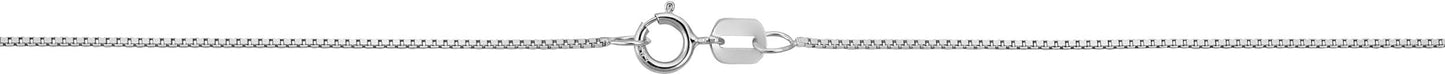 Kooljewelry 14k White Gold Box Chain Pendant Necklace for Women (0.6mm, 0.7mm, 0.8mm or 1mm/ lengths from 13 to 30 inches)