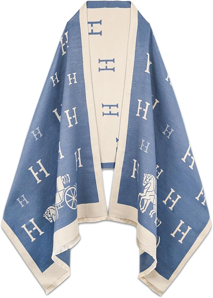 EXTREE Scarfs for Women Pashmina Silky Shawl Wrap for Evening Dressing Blanket Open Front Poncho Cape