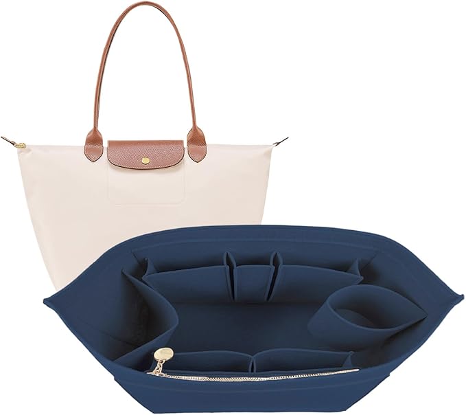 Lckaey Felt Organizer Insert for Longchamp Le Pliage Handbag Women Purse organizer 1012-25Dk blue-M