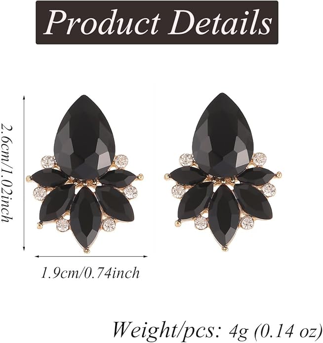 Vintage Rhinestone Earrings Fancy Crystal Cluster Drop Earrings Art Deco Earrings for Women