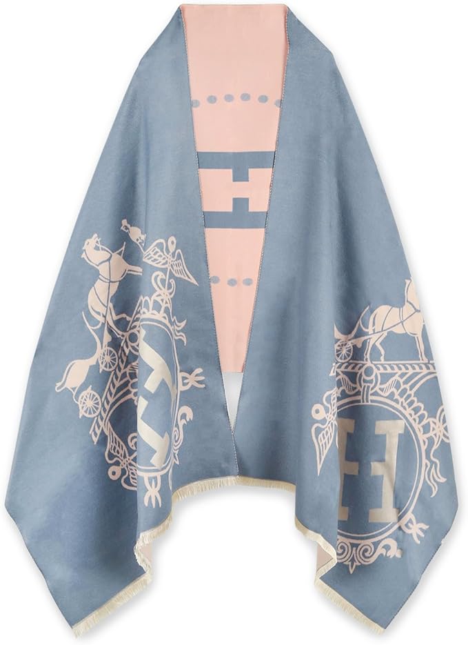 EXTREE Scarfs for Women Pashmina Silky Shawl Wrap for Evening Dressing Blanket Open Front Poncho Cape