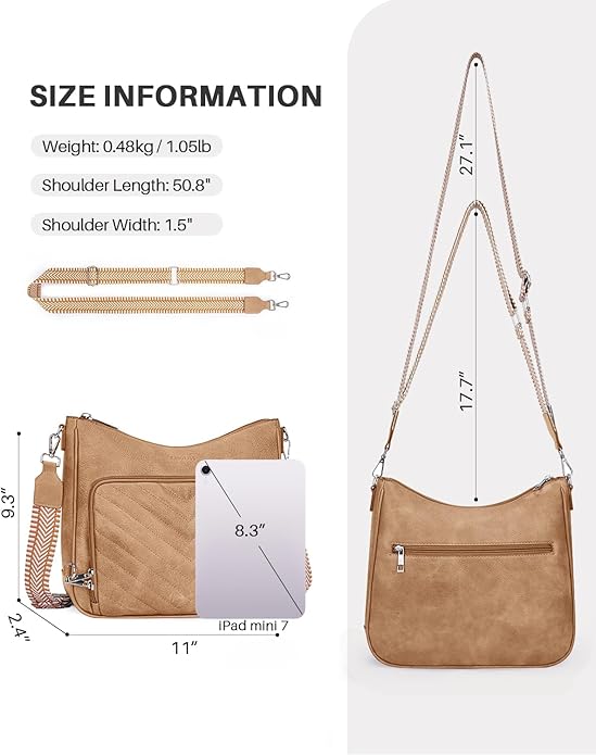 CHOLISS Crossbody Purse for Women, Anti Theft Vegan Leather Crossbody Wallet Bag Medium Travel Shoulder Handbags