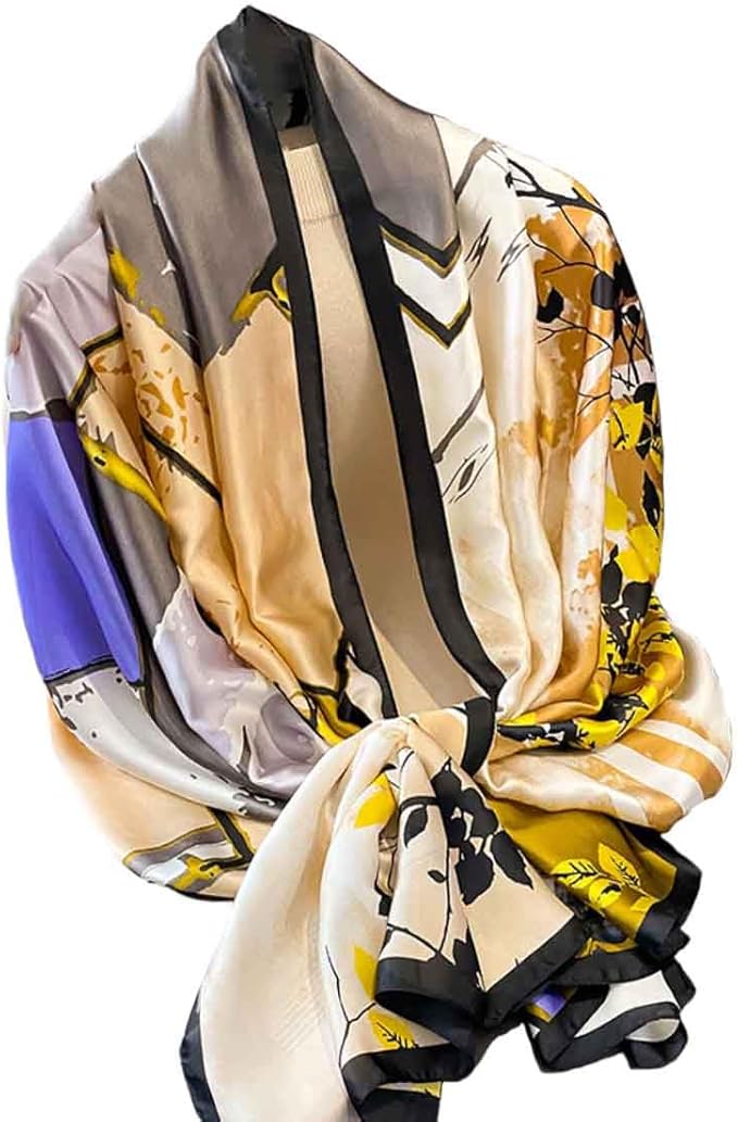 Pokeedioty Scarfs for Women Lightweight Head Scarf Fashion Scarves Elegant Floral Pattern Sunscreen Shawls and Wraps