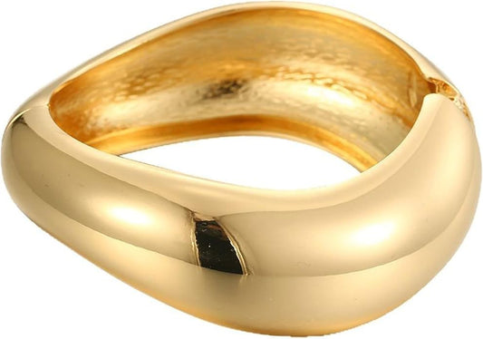 Bangle Bracelets for Women | 14K Gold Plated Trendy Wide Bracelets | Hinged Arm Cuff Bangles Chunky Bracelet for Women