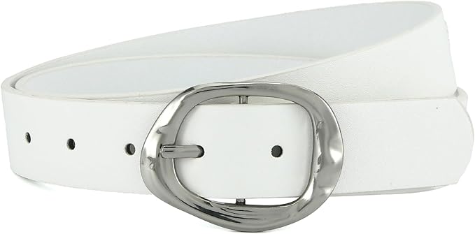 Earnda Leather Belts for Women Casual Fashion Waist Belt with Liquid Shapes Gold Buckle for Jeans Pants Dresses