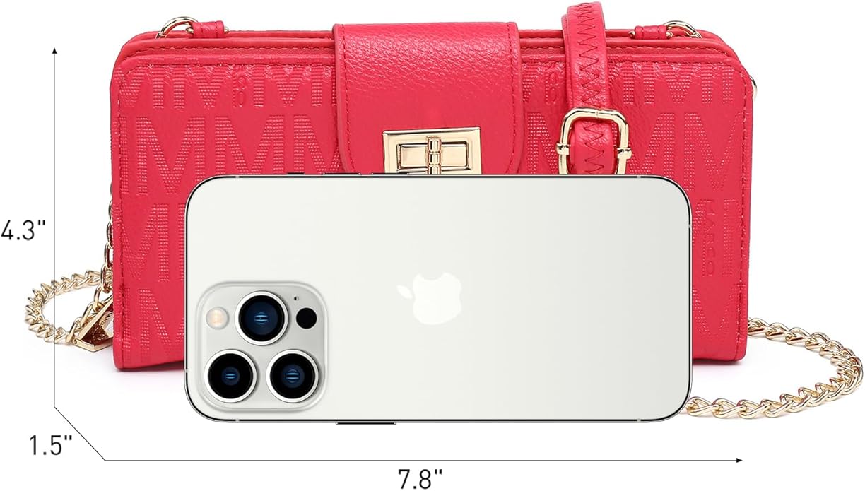 MKP COLLECTION Women Small Crossbody Shoulder Bag Zip Wallet Purse Handbags Clutch Credit Card Holder with Chain Strap