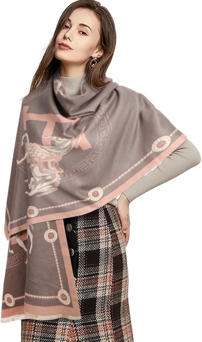 EXTREE Scarfs for Women Pashmina Silky Shawl Wrap for Evening Dressing Blanket Open Front Poncho Cape