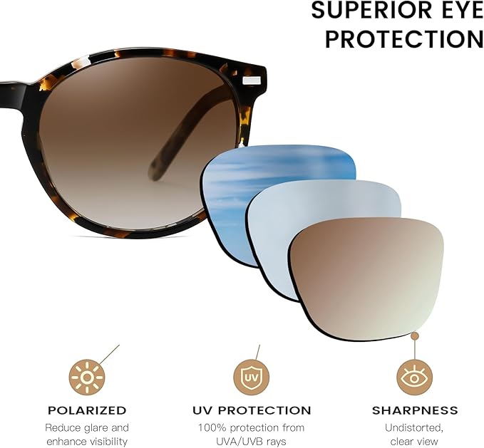 DUCO Polarized Sunglasses for Women Retro Round Women's Sunglasses Classic Vintage UV400 Shades DC1230