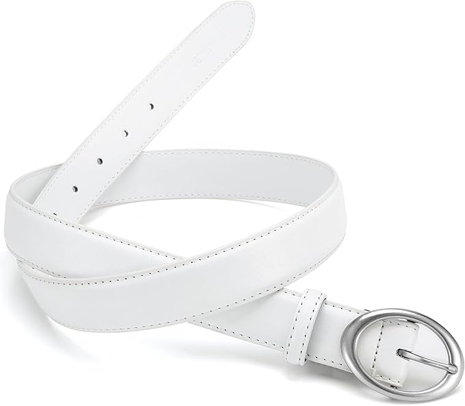Womens Belt - CR Leather Belt Women Casual for Jeans Pants Dress - Belts with Gold Buckle for Women Fashion