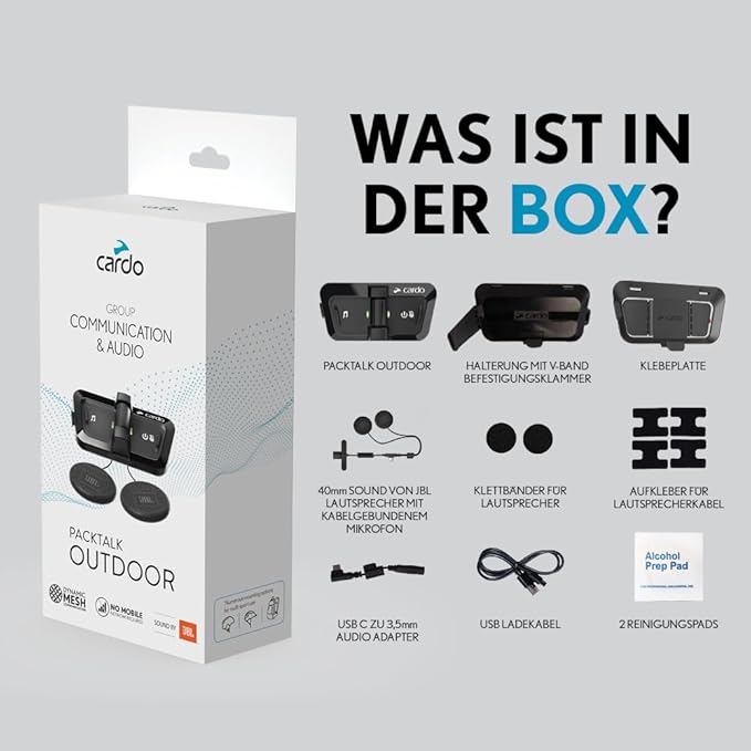 Cardo Packtalk Outdoor Helmet Communication System for Skiing, Snowboarding, Mountain Biking, Cycling and Other Outdoor Activities
