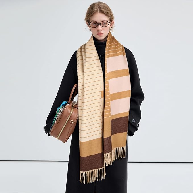 EXTREE Scarfs for Women Pashmina Silky Shawl Wrap for Evening Dressing Blanket Open Front Poncho Cape