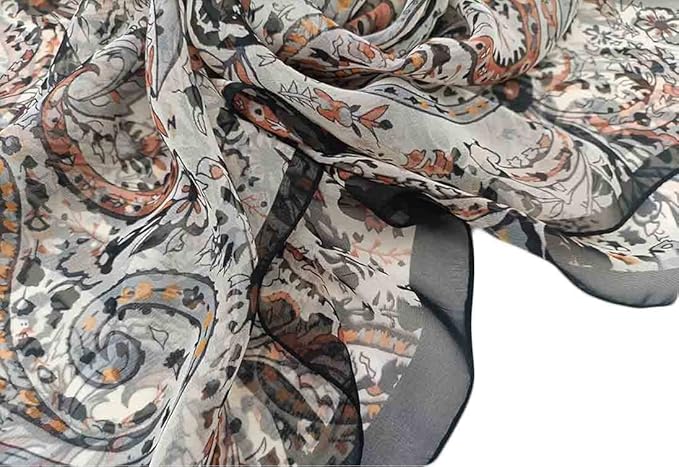 Pokeedioty Scarfs for Women Lightweight Scarves Elegant Floral Pattern Sheer Scarfs Shawls Wraps