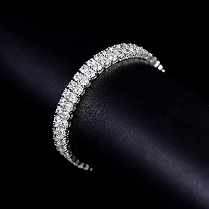 18K Platinum Authentic Full Diamond Bracelet Paired with Pure Natural Moissanite Diamonds, Versatile and Trendy Jewelry for Women