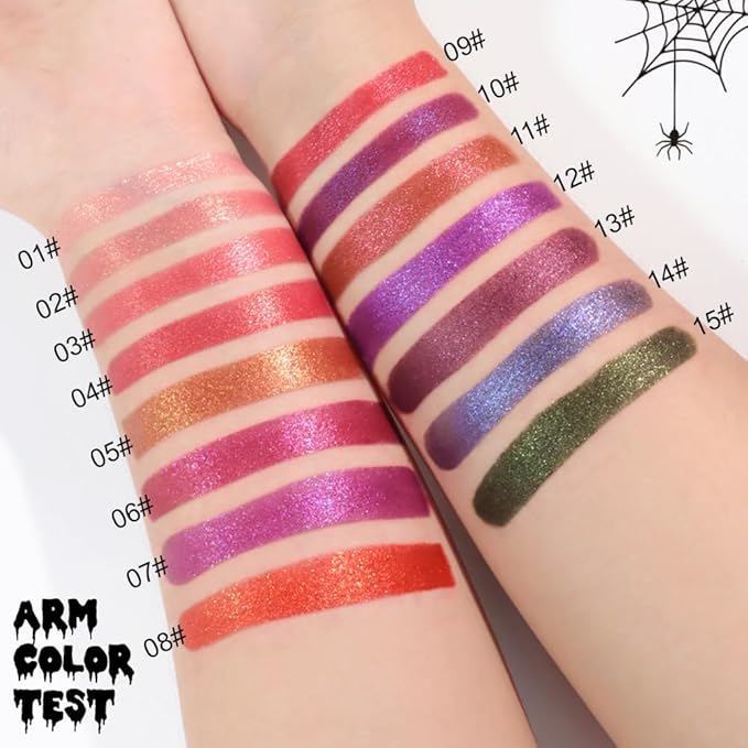 Kaely Glitter Metallic Lipstick Makeup, Shimmer Metallic Lipsticks for Women, High Pigmented Lip Gloss Long Lasting Waterproof Smudge Proof, Vegan & Cruelty-Free, 01