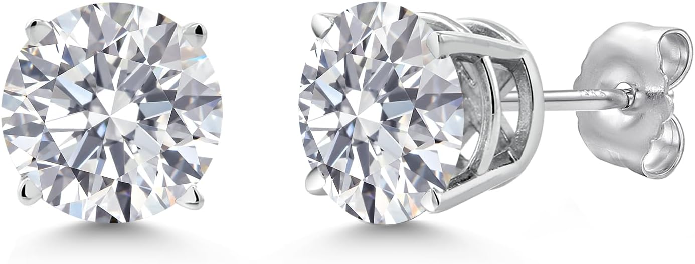 Gem Stone King 0.20 to 6 Cttw 14K Gold Lab Grown Diamond Stud Earrings | Gold Earrings For Women Men | E-F Color | VS1-VS2 Clarity