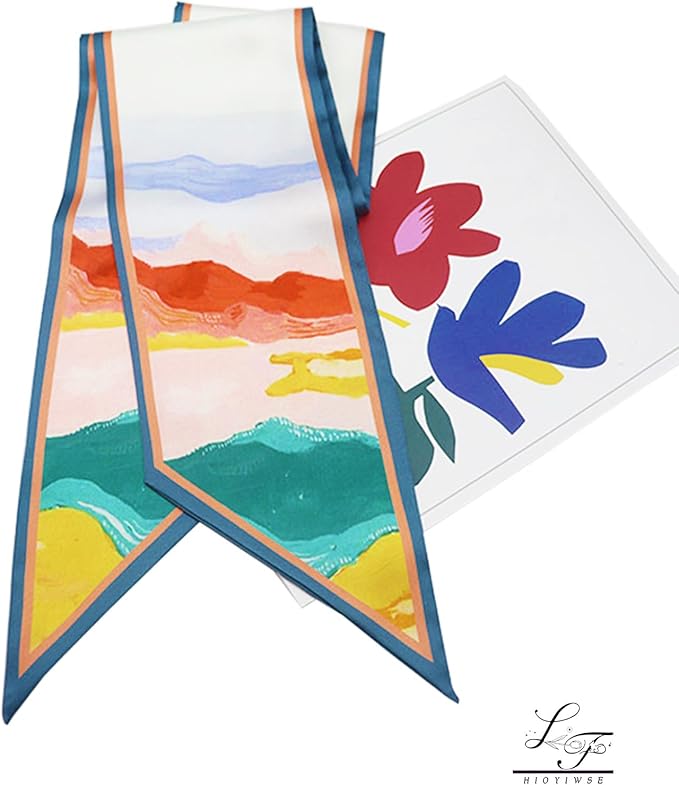Head Scarf Hair Neck Scarves For Women Purse Bag Scarfs For Handbags Silky Long Thin Satin Headscarf Fashion