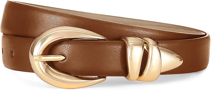 Fashion Waist Belt with Gold Buckle Women's Belts for Jeans Stylish Leather Belts for Women