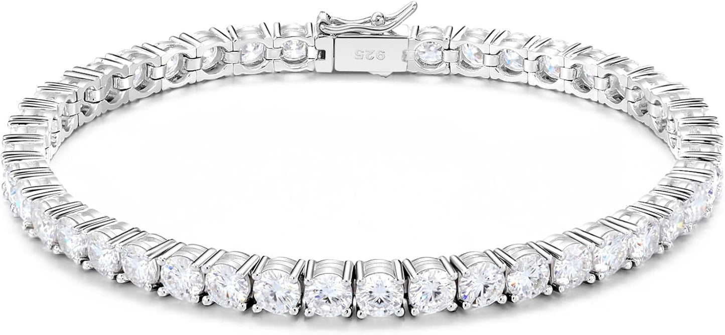 Moissanite Tennis Bracelet For Women S925 Silver Jewelry, Luxury Silver Bracelets,Valentines Day Gifts For Couples Sister Girlfriend Wife Gifts6.5'-7.5'' Length