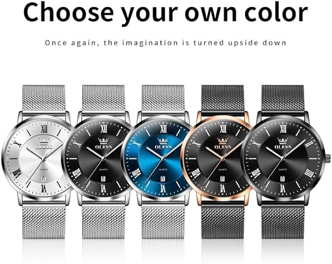 OLEVS Mens Gold Watches Analog Quartz Business Dress Watch Day Date Stainless Steel Classic Luxury Luminous Waterproof Casual Male Wrist Watches