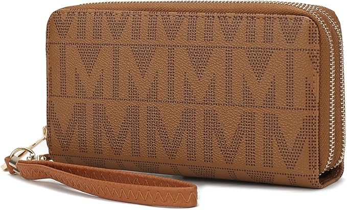 MKF Collection Wristlet Wallet for Women, Small Vegan Leather Credit Card Holder with Zipper Coin Pocket Wallet Purse Handbag By Mia K