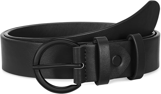VONMELLI Women Leather Belt for Pants Jeans Dresses Ladies Belts with Fashion Gold Silver Buckle