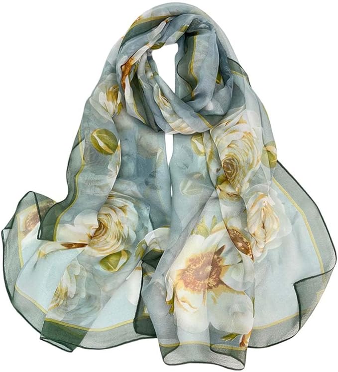 Xyueanlo Scarfs for Women Lightweight Fashion Floral Printed Scarves Neck Scarf Sunscreen Wraps Shawls