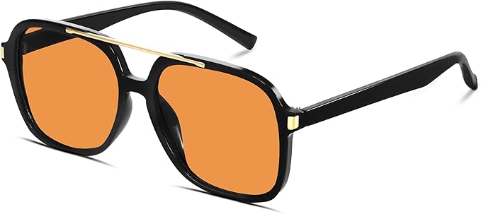 Retro Aviator Sunglasses for Women Men 2026 Square Top Bar Sun Glasses Sunnies 70s Lightweight Shades
