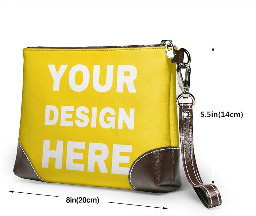 Custom Leather Wristlet Personalized Wallets For Women Men Wristlet Handbags Customized Clutch Purses For Women