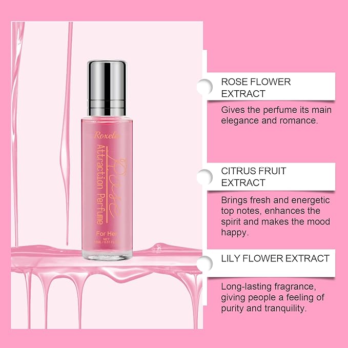 Rose Pheromones Perfume for Women with Floral Attractant | Long-Lasting Floral Scent for Date Night & Confidence | Romantic Fragrance Oil Essence for Her