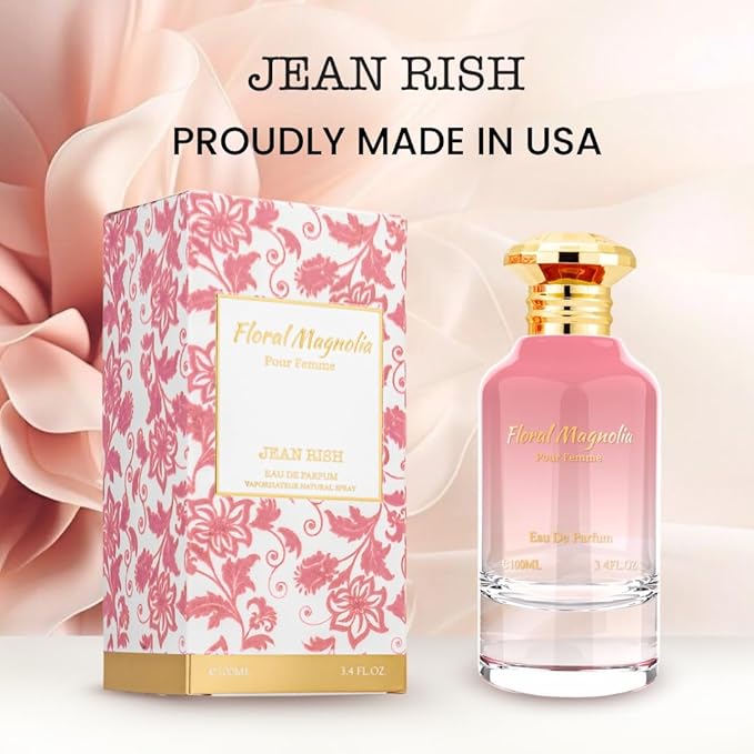 Jean Rish Floral Magnolia, Eau De Parfum For Women (3.4 Fl Oz / 100ml) with Yuzu-Magnolia-Amber, Long Lasting & Luxury Fragrance, Made in USA