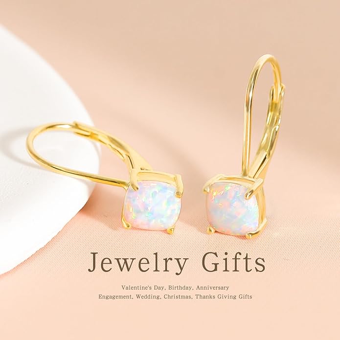Moissanite Earrings for Women 2.0CT D Color,18K White Gold Plated Sterling Silver Dangle Earrings, Leverback Drop Earrings Jewelry for Gifts
