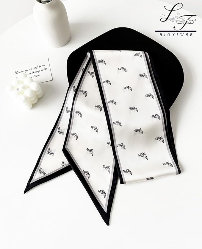 Head Scarf Hair Neck Scarves For Women Purse Bag Scarfs For Handbags Silky Long Thin Satin Headscarf Fashion