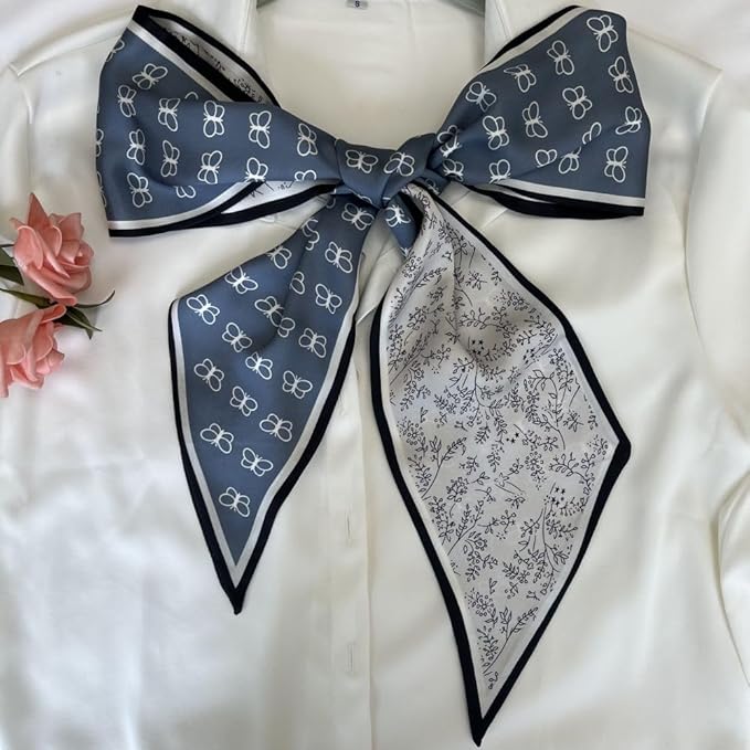 Silk Head Scarf for Hair Fashion Headwrap for Women Lightweight Neck Tie