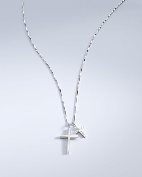 Milla 14K Gold Plated Cross Necklace for Women, Silver Cross Necklaces for Women, 18 inches Chain with Cross Pendant