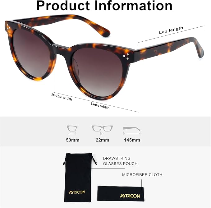 Trendy Round Polarized Women's Sunglasses UV 400 Protection CO1019S