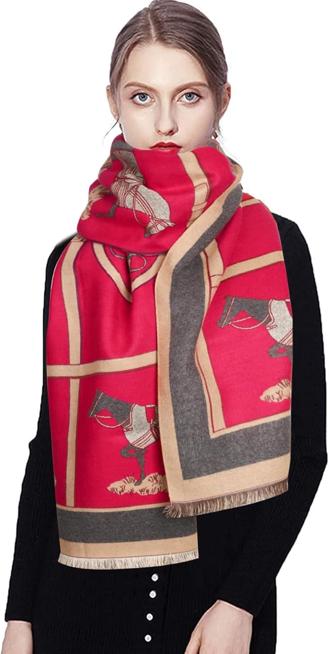 EXTREE Scarfs for Women Pashmina Silky Shawl Wrap for Evening Dressing Blanket Open Front Poncho Cape